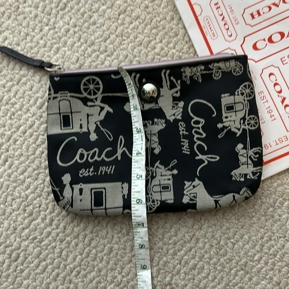 COACH Carriage Black Canvas Pouch & Gift Bag